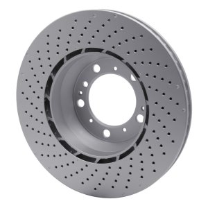 Porsche 911 Brake Rotor (1) - Right Rear - R1 Concepts - GeoSPEC Coated Rotor - Drilled - `99-`23
